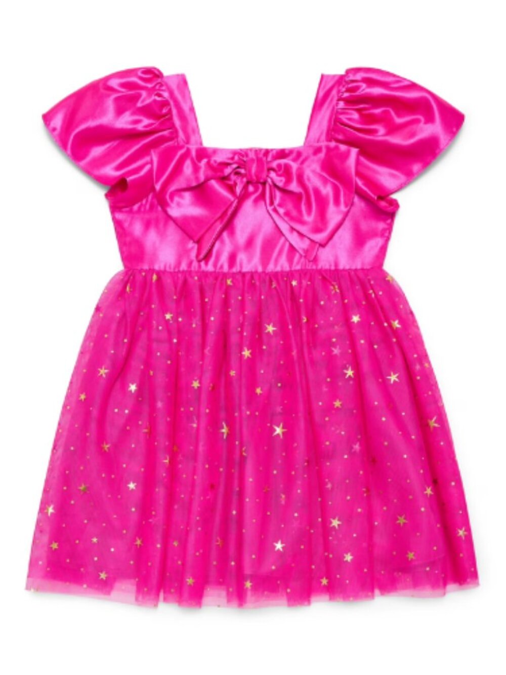 Dreaming of Lucy Toddler Girls Starry Bow Tutu Dress with Short Sleeves, Sizes 1
